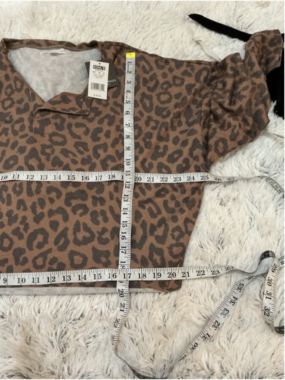 Grayson Thread Leopard Print Lounge Pajama Set 1X Brown Cozy Sleepwear Plus Size - Picture 13 of 14